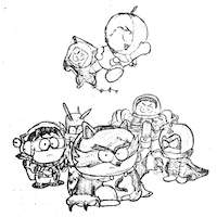 The kids from South Park as superheroes.